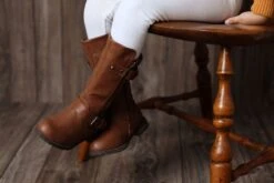 Pack 95K Little Girls Quilted Knee High Riding Zipper Boots -Bamboo Store mango4