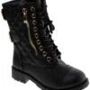 Mountain-82k GirlsKnee High Buckle Accent Combat Boot
