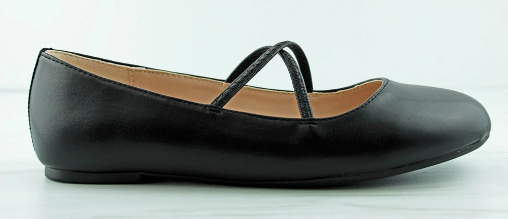 Nutwood Women's Thin Cross Band Ballet Comfort Flats 4 Nutwood Women's Thin Cross Band Ballet Comfort Flats - Image 2