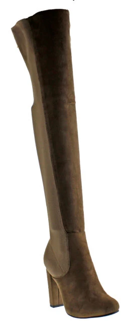 Ofelia 1 Womens Thigh High Heel Boots -Bamboo Store ofelia1taupe