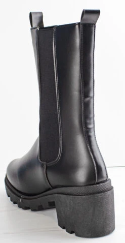 Forever Pacific 25 Women's Chunky Mid Calf Chelsea Boots 7 Forever Pacific 25 Women's Chunky Mid Calf Chelsea Boots -Bamboo Store pacific25blk