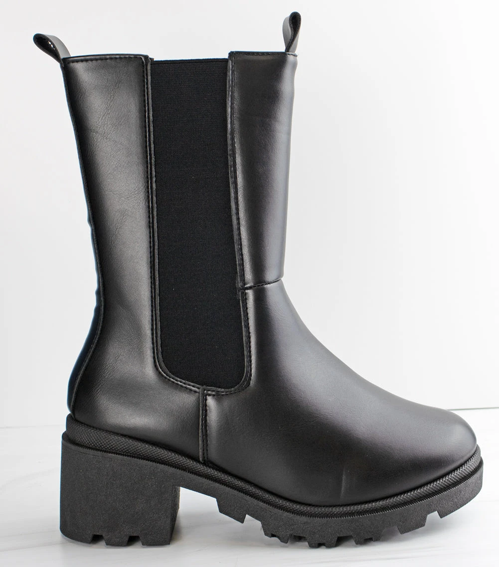 Forever Pacific 25 Women's Chunky Mid Calf Chelsea Boots 4 Forever Pacific 25 Women's Chunky Mid Calf Chelsea Boots - Image 2