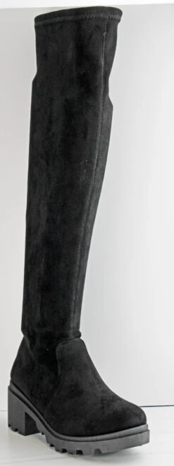 Forever Pacific 83 Women's Platform Lug Sole Knee High Suede Boots 11 Forever Pacific 83 Women's Platform Lug Sole Knee High Suede Boots -Bamboo Store pacific83blk2