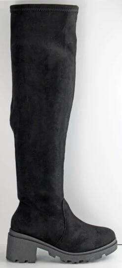 Forever Pacific 83 Women's Platform Lug Sole Knee High Suede Boots 12 Forever Pacific 83 Women's Platform Lug Sole Knee High Suede Boots -Bamboo Store pacific83blk3