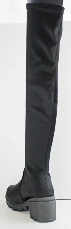 Forever Pacific 84 Women's Platform Lug Sole Knee High Boots -Bamboo Store pacific84blklycr2