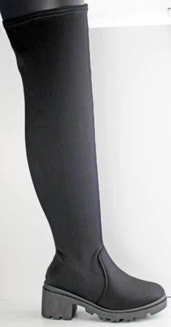 Forever Pacific 84 Women's Platform Lug Sole Knee High Boots -Bamboo Store pacific84blklycr3