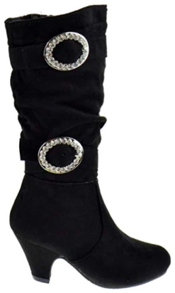 Pauline 18S Little Girls Rhinestone Knee High Kitten Heel Dress Boots -Bamboo Store pauline18s 8