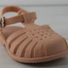 Little Girls Braided Design Cut Out Flat Sandals -Bamboo Store pinkbraidedkidssandal 1