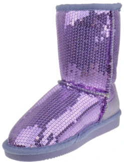 Pom-016KM Girls Sequin Slip On Shearling Boots -Bamboo Store pom 016km 4