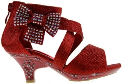 Ponce 10 Little Girl's Glitter Rhinestone Bow Heeled Dress Sandals -Bamboo Store poncered 3