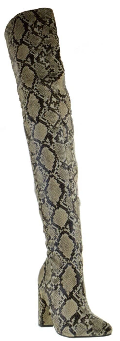 Bamboo Profound 07 Women's Plain Over The Knee Snake Boot