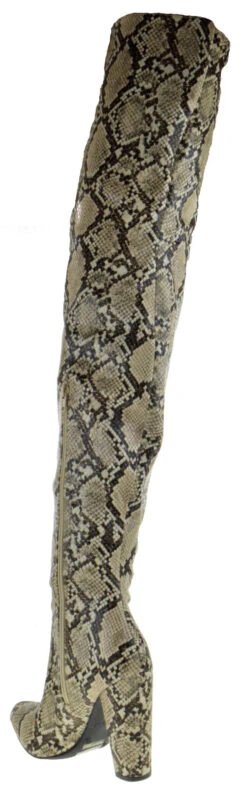 Bamboo Profound 07 Women's Plain Over The Knee Snake Boot -Bamboo Store profound 07 beige 3