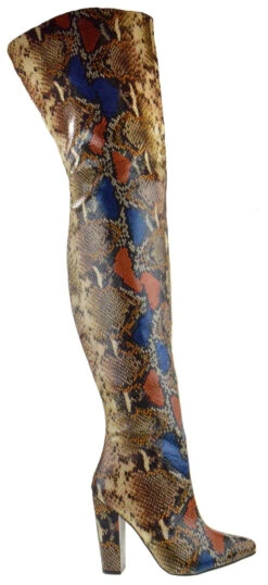 Bamboo Profound 07 Women's Plain Over The Knee Snake Boot -Bamboo Store profound 07 tan 2