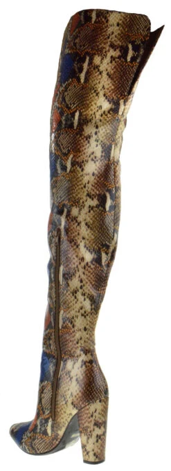 Bamboo Profound 07 Women's Plain Over The Knee Snake Boot -Bamboo Store profound 07 tan 3
