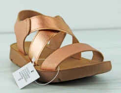 Reform 53K Little Girls Criss Cross Elastic Strap Flat Sandals -Bamboo Store reform53k