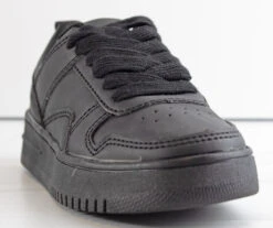 Rexx 01K Little Girl's Lace Up Low Top Casual Sneakers -Bamboo Store rexx01kblk2