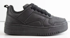 Rexx 01K Little Girl's Lace Up Low Top Casual Sneakers -Bamboo Store rexx01kblk3