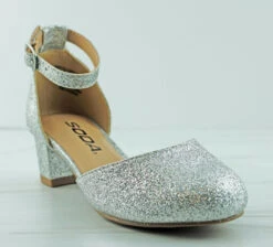 Roby 2 Little Girl's Cross Strap Rhinestone Band Dress Heels