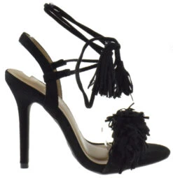 Forever Rubina 57 Women's Fringe Open Toe High Heel Sandals 23 Forever Rubina 57 Women's Fringe Open Toe High Heel Sandals -Bamboo Store rubina 57 black 2