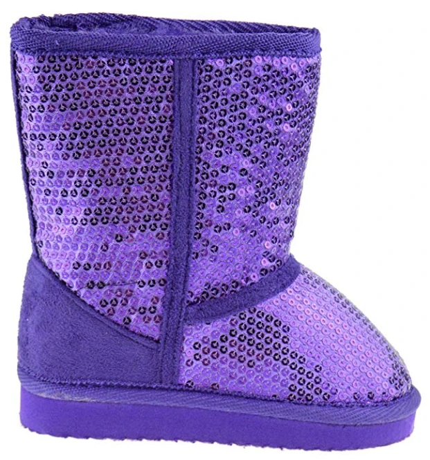 FebeBaby Girls Fur Shearling Sequin Boots 4 FebeBaby Girls Fur Shearling Sequin Boots - Image 2