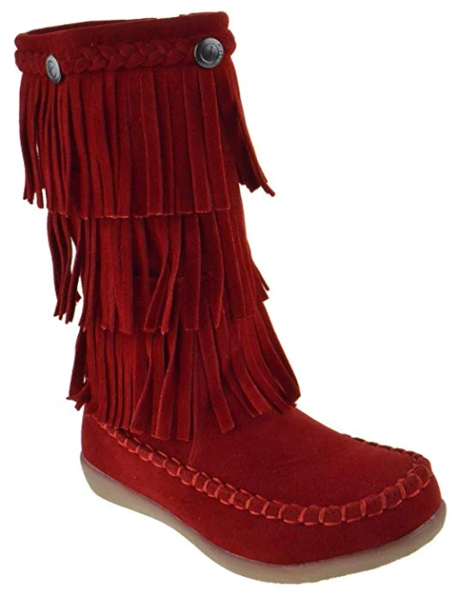 Hobo Little Girls 3 Layer Knee High Fringe Moccasin Boots 9 Hobo Little Girls 3 Layer Knee High Fringe Moccasin Boots - Image 7