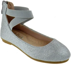 Larissa 52K Little Girls Elastic Glitter Ballet Flats