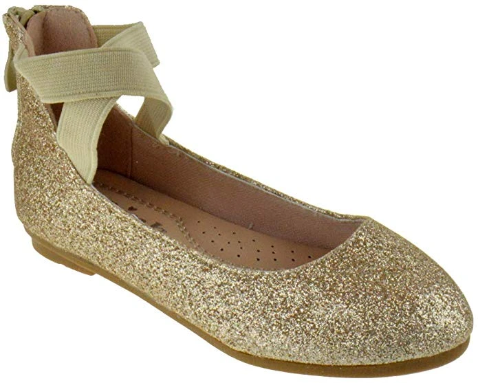 Larissa 52K Little Girls Elastic Glitter Ballet Flats 4 Larissa 52K Little Girls Elastic Glitter Ballet Flats - Image 2