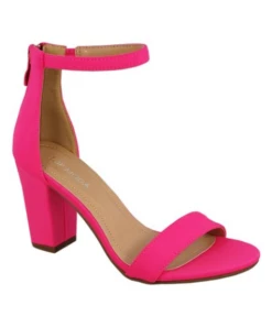 Hannah-1 Women's Ankle Chunky Heeled Sandals Nude/Pat 7.5 -Bamboo Store screenshot 2020 03 10 neon pink hannah sandal wome