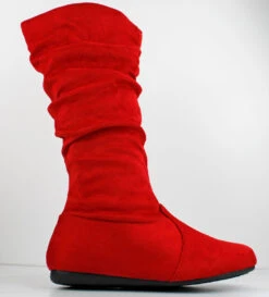 Forever Selena 23 Women's Casual Round Toe Slouch Boots -Bamboo Store selena23red2
