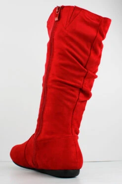Forever Selena 23 Women's Casual Round Toe Slouch Boots -Bamboo Store selena23red3