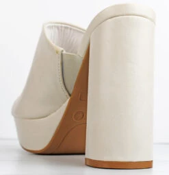 Bamboo Stunning 03 Womens Wide Band Platform Block Heel Sandals -Bamboo Store stunning03ivory
