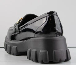 Bamboo Tetris 21 Women's Platform Chain Accented Lug Sole Loafers -Bamboo Store tetris21 1