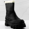 Tripper Womens Fur Trimmed Block Heeled Platform Rain/Snow Booties