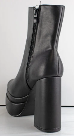 Forever Twice 03 Women's High Platform Chunky High Heeled Booties -Bamboo Store twice03black3