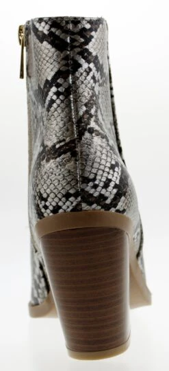 Bamboo Upstream 03 Womens Pointed Toe Chunky Heel Ankle Booties -Bamboo Store upstream03goldsnake 5