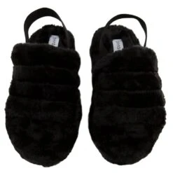 Warmness 02 Womens Super Soft Ankle Strapped Slides -Bamboo Store wamrnessblack3