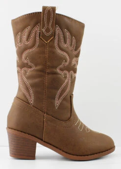 Forever Western 18K Little Girl's Knee High Heeled Cowboy Boots -Bamboo Store western18ktan2