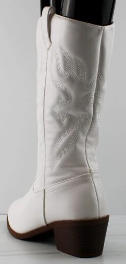 Forever Western 18 Women's Knee High Heeled Cowboy Boots -Bamboo Store western18white1