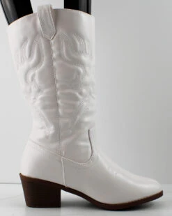 Forever Western 18 Women's Knee High Heeled Cowboy Boots -Bamboo Store western18white2