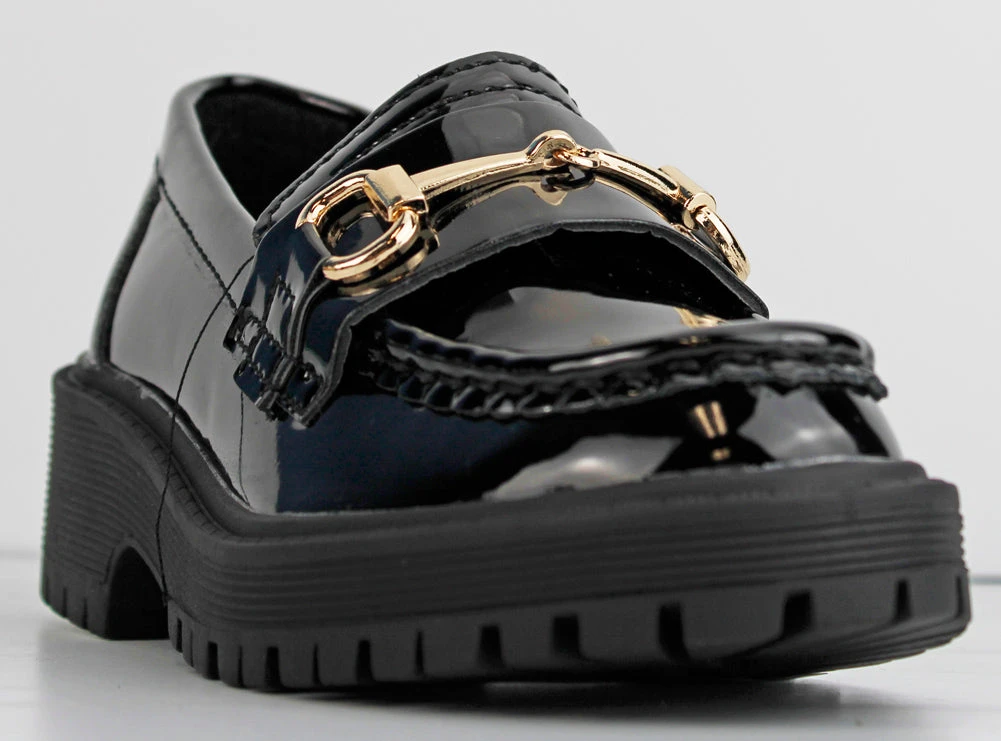 Zola 22k Little Girl's Platform Chain Accented Lug Sole Shoes 3 Zola 22k Little Girl's Platform Chain Accented Lug Sole Shoes